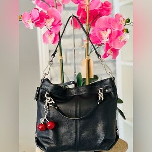 Coach Black Leather Tote Bag